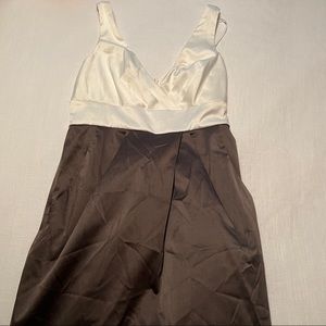 Brown and white dress